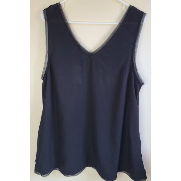 Torrid Sleeveless Black V-Neck Chiffon Tunic Top 1x Size 14-16 New With Tags - Picture 2 of 12